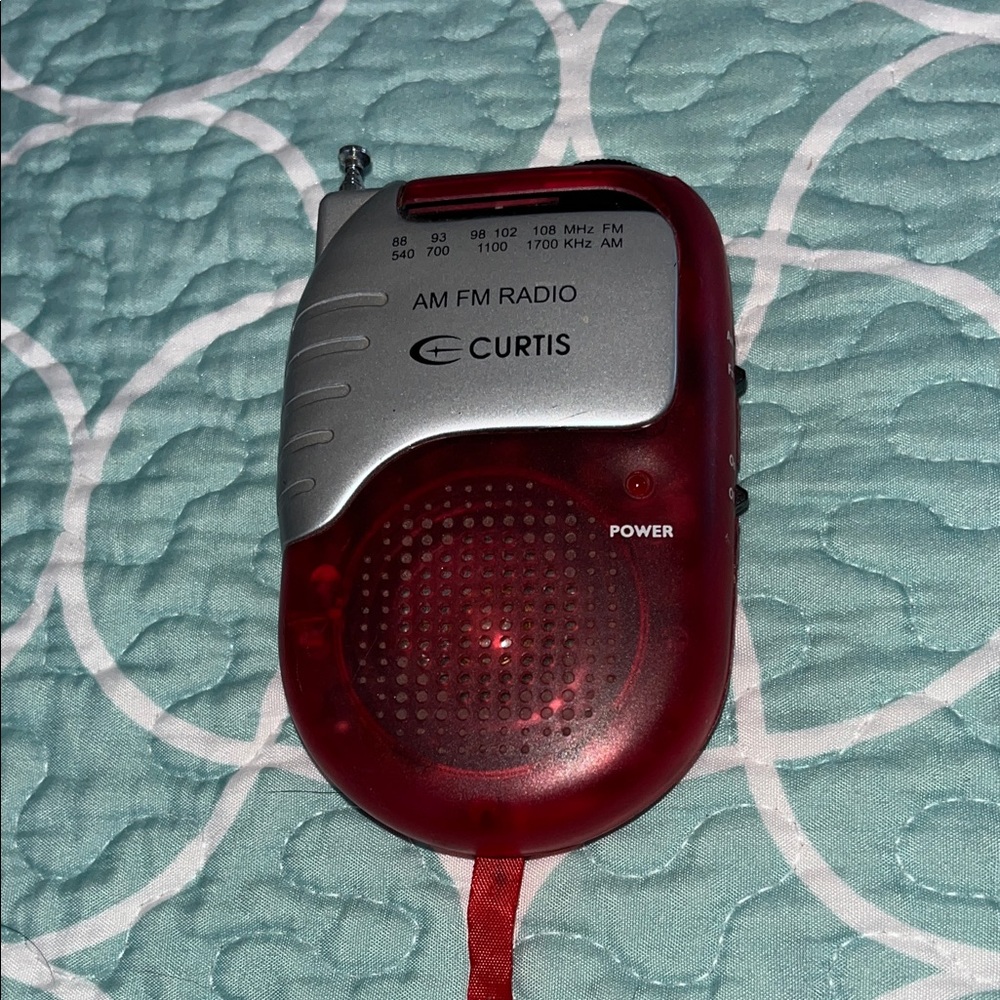 Curtis Red and Silver AM/FM Radio